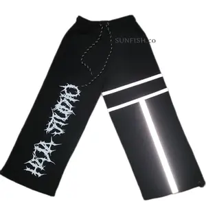 Celana Skena Baggy Metal Reflektip Plat/Strip Menyala Gelap Unisex Anak Laki-Laki/Perempuan Usia 2-14 Tahun Premium Terbaru/Terlaris