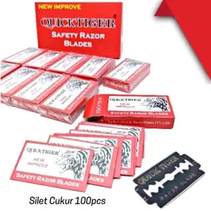 [1 BOX ISI 100 KEPING] Silet Quick Tiger Silet Cukur Per Box Refill Silet Cukur