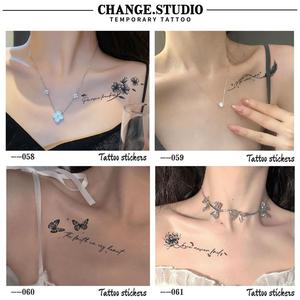 Hình xăm xương quai xanh, cụm từ tiếng Anh, Hình xăm tạm thời, kéo dài trong 15 ngày, không thấm nước và chống xước, nhãn dán hình xăm