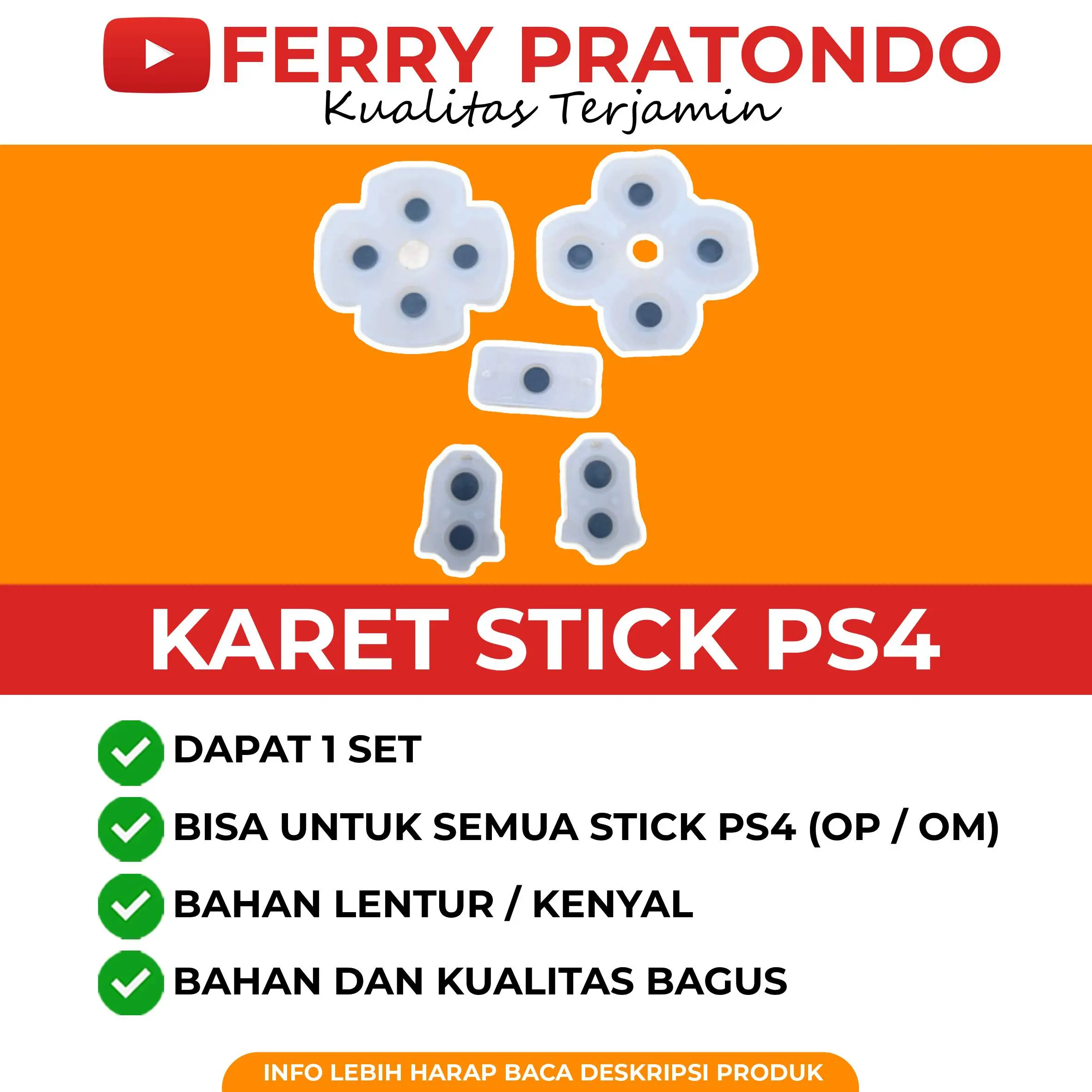 Karet Stick PS4 V4 Cocok untuk Semua Stick PS3 OP OM