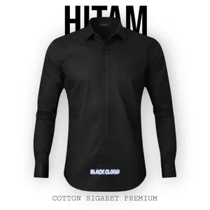 Kemeja Polos Pria Lengan Panjang Premium Hem Kerja Cowok Formal Kasual Katun Sigaret