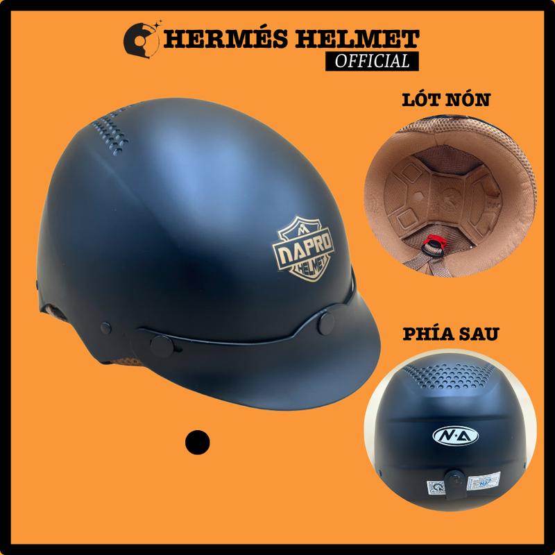 Nón mũ bảo hiểm nửa đầu không kính có lưỡi trai êm nhẹ thời trang - chuẩn đi đường tham gia giao thông 1