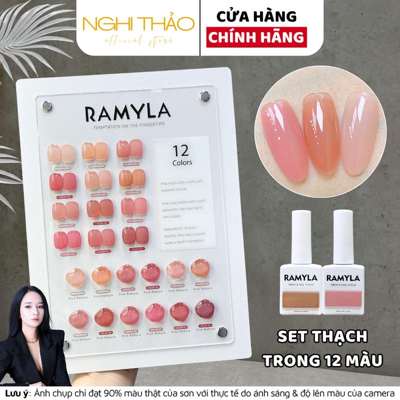 Set sơn gel thạch trong hồng RAMYLA 12 màu