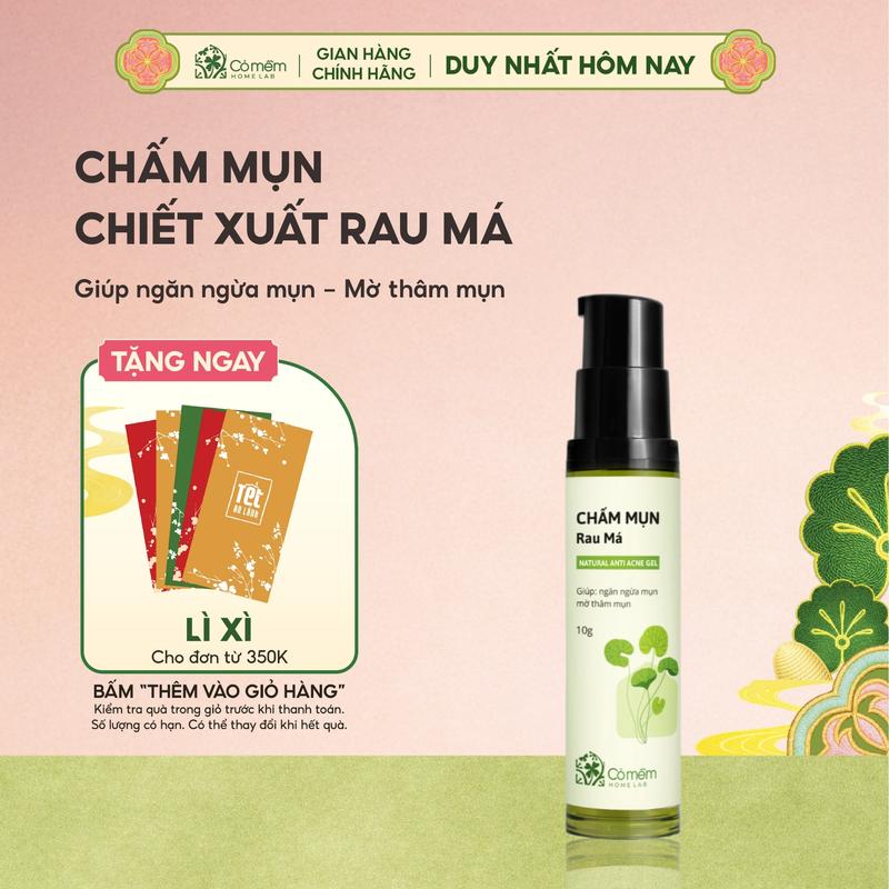  Chấm Mụn Rau Má Cỏ Mềm Giúp dưỡng da hỗ trợ ngăn ngừa và cải thiện tình trạng mụn viêm trên da góp phần làm mờ các vết thâm do mụn 10g 