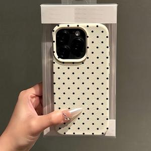 Funda para celular de lunares coreana simple, cubierta de TPU a prueba de golpes de protección completa, compatible con iPhone 11/12/13/14/15/15 Pro/15 Plus/15/16/17 Pro Max