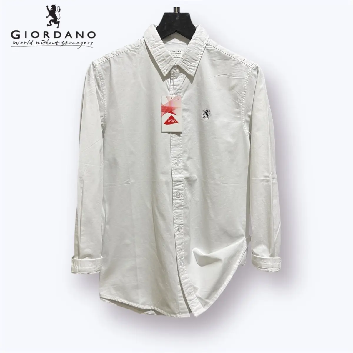 Kemeja Pria Giordano 3D Lengan Panjang Premium | Kemeja Panjang Casual Pria Giordano Katun Twill Slimfit