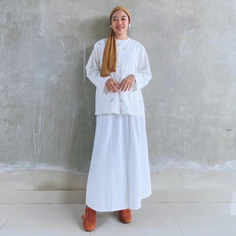 Set Rok LUNA | Set Cel LUNA | Set Rok / Set Cel LINEN CRINKLE variasi Bordir | Mewah Wanita Muslim 2