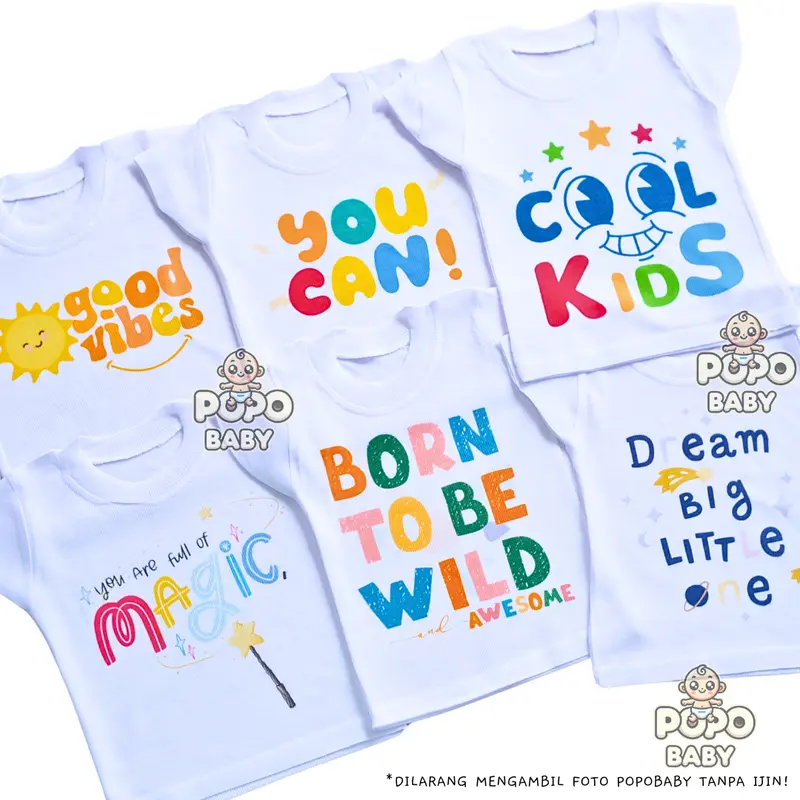 KAOS OBLONG BAYI/KAOS SETALI BAYI MOTIF WORD QUOTES ECERAN 1