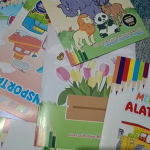 Paket 8 Buku Mewarnai Anak Coloring Book Edukasi Belajar dan Aktivitas Paud TK Usia Dini 12 Halaman Kertas HVS Putih Ukuran A5