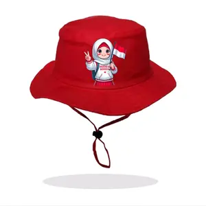 Topi Rimba Anak Merah Agustusan/Topi Anak Kemerdekaan/Topi Rimba Anak Dirgahayu/Topi Kemerdekaan Anak Laki Laki&Perempuan