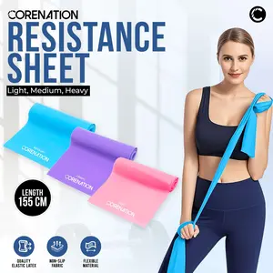 CoreNation Resistance Sheet | Resistance Sheet Resistance Band | Alat Latihan Yoga Fitness Pilates  | Alat Olahraga Rumah | Yoga Sheet Stretching Band