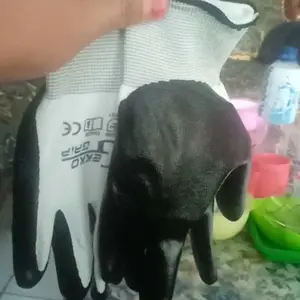 PAKET 1 PASANG & 3 PASANG SARUNG TANGAN KERJA LAPIS KARET ANTI GORES HAND GLOVES HITAM/BIRU