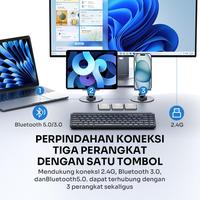 Gambar KEYBOARD OFFICE KANTOR MULTI DEVICE WIRELESS BLUETOOTH ROBOT KB30 USB 2.4GHZ BLACK dari btgcom Kota Denpasar 4 Tokopedia