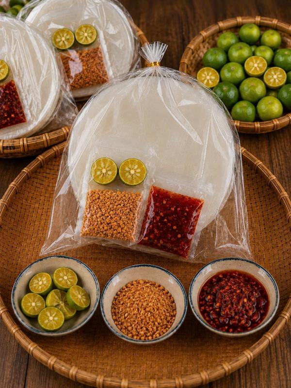 BÁNH TRÁNG PHƠI SƯƠNG CHẤM MUỐI TẮC ️