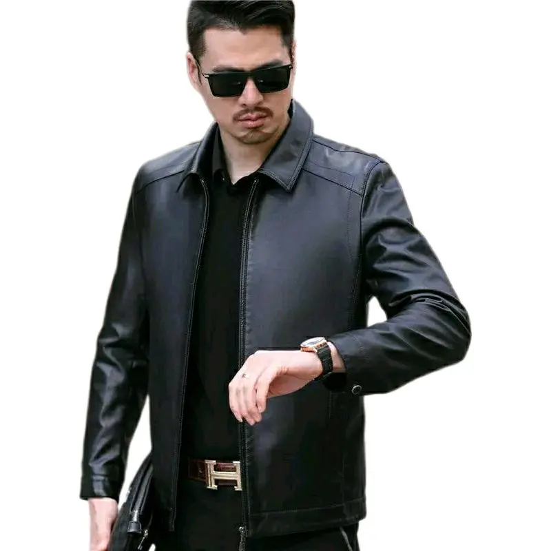 Jaket Kulit Safari Sintetis Semi Kulit pria Asli Garut  Leather Jacket Men's 0
