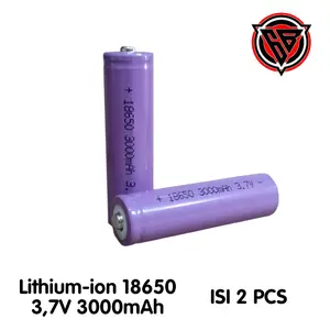 Baterai Isi Ulang / Baterai Tipe Lithium-ion 18650 Butontop 3000mAh 3,7V ISI 2 PCS