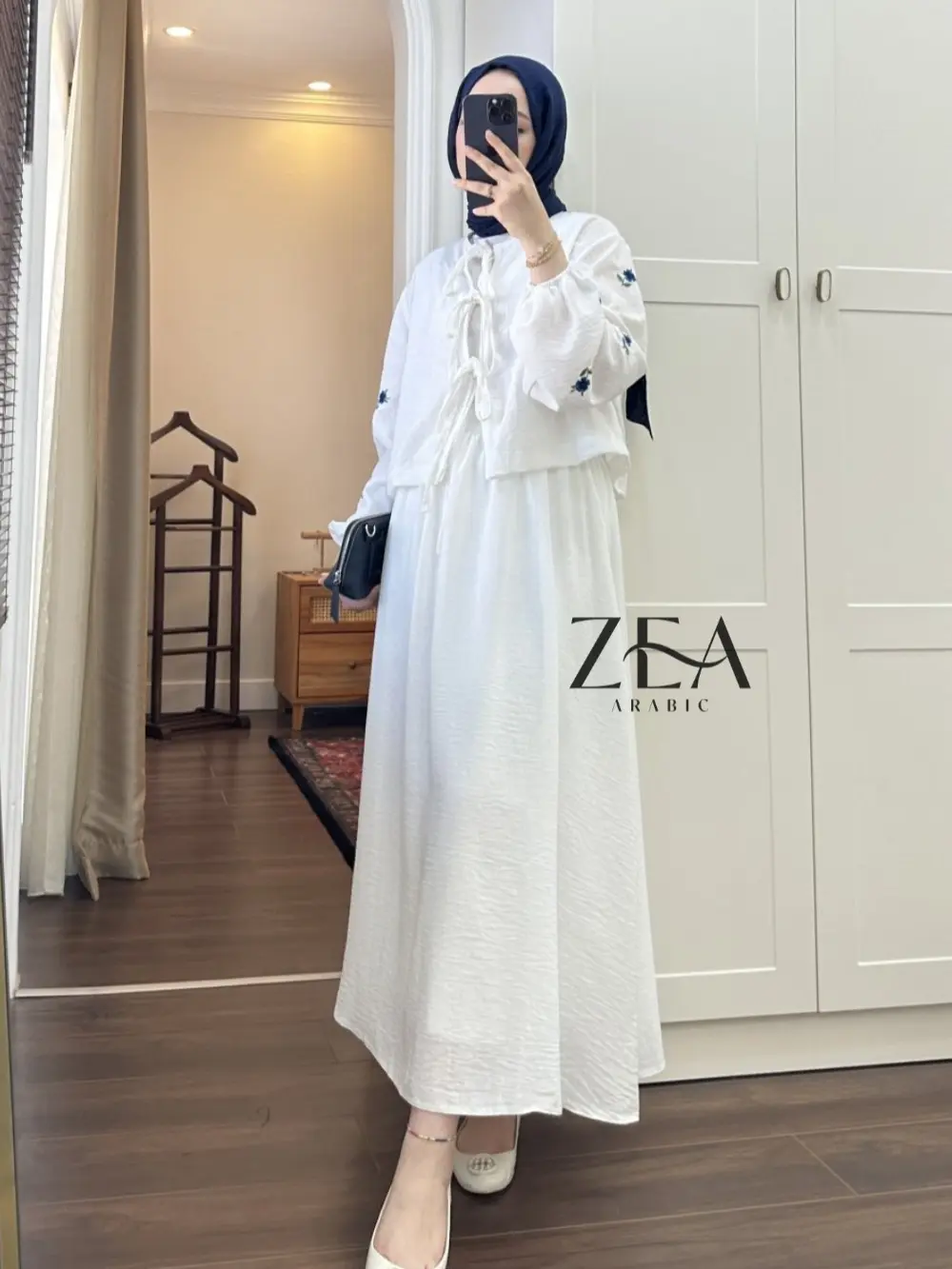 Lily Blouse by Zeaarabic | Atasan Wanita | Oneset hijab style | Blouse Wanita Remaja Bordir Linen Premium | Korean Blouse | Coquette Tali Pita Depan Blus Wanita Motif Baju Bunga
