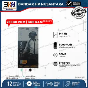 Tecno Pova 7 5G 8/256GB 50MP Primary Camera Mediatek D7300 Ultimate Garansi Resmi