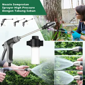 Jet Spray Cuci Salju Hemat Air Semprotan Air Sabun Cuci Motor Mobil Hose Nozzle Dengan Dispenser Sabun Kepala Semprotan Nozzle Sprayer Salju Cuci Mobil Motor Tanaman Alat Kepala Spray Gun Tembak Semprot Semprotan Siram Tanaman