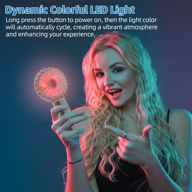 GOOJODOQ KIPAS ANGIN LED Light Kipas Mini GENGGAM Cute / Kipas Lipat PORTABLE / Mini Fan 4