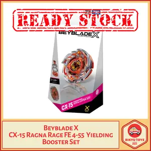 Beyblade X CX-15 Ragna Rage FE Flow Erase 4-55 Bit Yielding Takara Tomy Booster Set