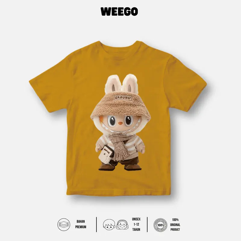 Kaos Anak Laki Laki Perempuan Lengan Pendek Atasan Usia 1-11 Tahun Motif Karakter Labubu Soymilk K166 Full Color Cotton Combed 30s - WEEGO 5