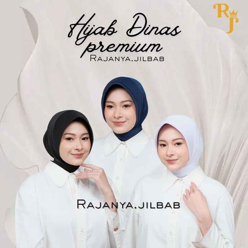 RJ - Jilbab Dinas Premium Anti Tembem Bahan Adem Nyaman Dipakai Seharian | Hitam/Kowad/Bhayangkari