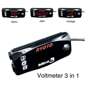 VOLTMETER AKI VOLT METER AKI 3 IN 1 12VOLT UNIVERSAL SEMUA MOTOR