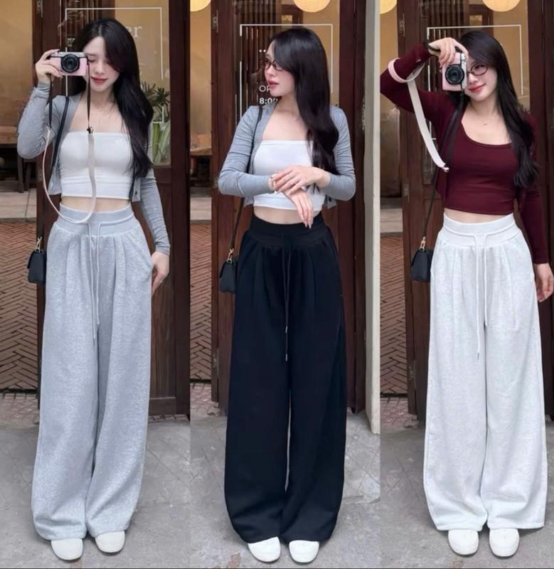 Quần Nỉ Ống Rộng CÓ DÁNG NẤM -Mới Xu Hướng 2025 Cạp Bản To Siêu Tôn Dáng Chất Nỉ Loại 1 Cao Cấp Dày Dặn Không Bai Không Xù Phù Hợp Mọi Vóc Người Size 45-65kg