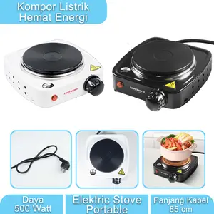 Taffware Kompor Listrik Mini Hemat Daya 500W EU Plug Elektric Stove Portable 220 V 1 Tungku DLD-101B