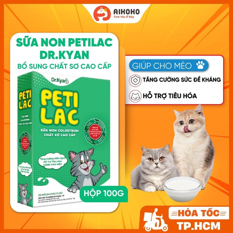  Sữa Non Petilac Dr.Kyan Cho Mèo - Tăng Cường Đề Kháng Hỗ Trợ Tiêu Hóa - Hộp 100g - Aikoko 