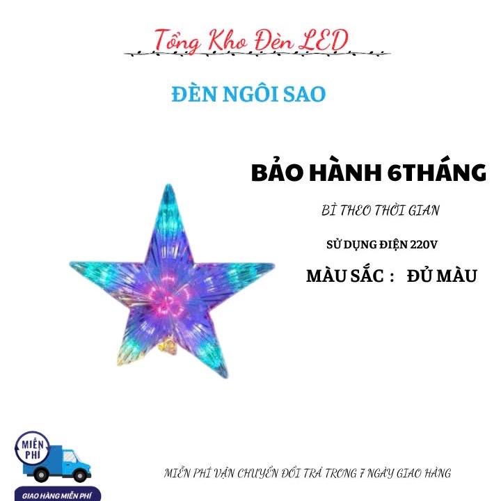 Đèn Led Ngôi Sao Gắn Đỉnh Cây Thông Noel chớp nháy nhiều màu
