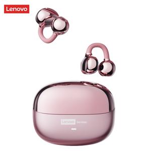 Lenovo LE302 Auriculares inalámbricos con clip de 2025 Bluetooth 6.0 para conexión más rápida y estable, comodidad ultraligera y aireada, sonido inmersivo panorámico HD, auriculares deportivos impermeables IPX4 para música, llamadas y deporte