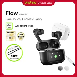 oraimo Flow OTW-3003 Stereo Nirkabel Sesungguhnya V5.3 ENC IPX4 Headset Super Bass Headphone Earphone Hitam Laptop TRUE Wireless Black Earphones Headphones Telepon