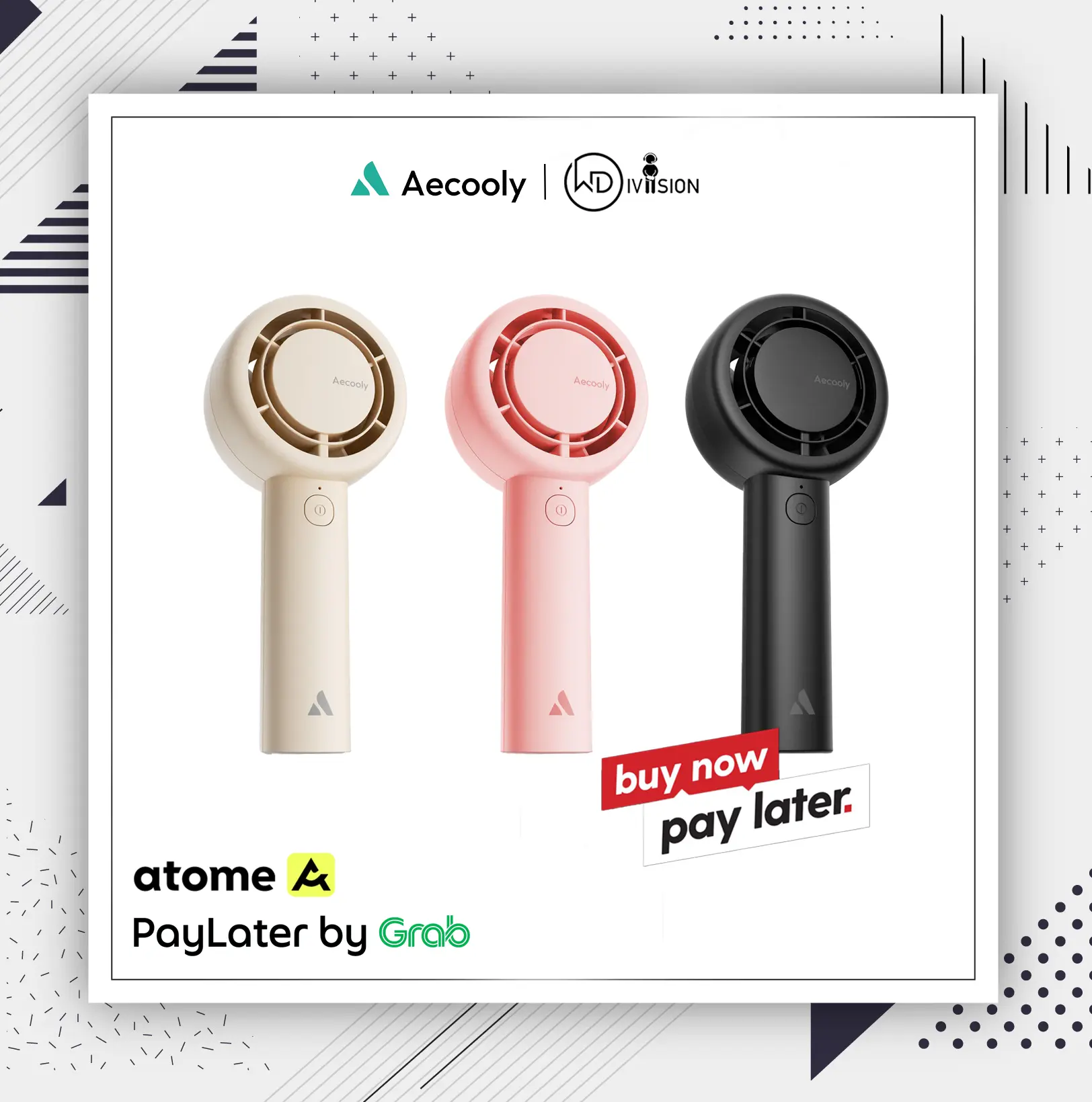 Aecooly Mini Portable Handheld CloudFlow Fan - Dual Air Channels , 16H Max with 5 Speeds - Small Pocket Fan for Travel