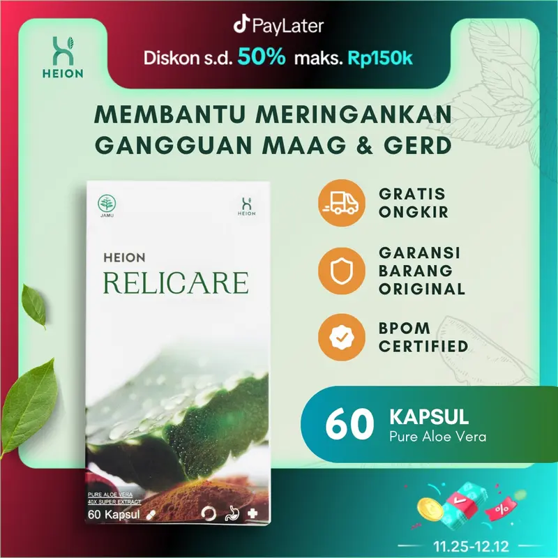 HEION RELICARE -  Meringankan Gangguan MAAG dan LAMBUNG HEION OFFICIAL BPOM 0