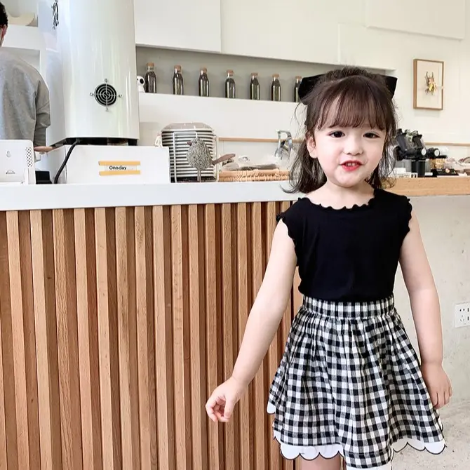 ByKiddos - Baju Anak Perempuan Crop Top Lokal Tanpa Lengan / Atasan Leher Turtleneck Anak Perempuan / Gaya Korean 7