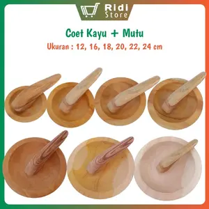 Coet Kayu Mutu Ukuran 12 16 18 20 22 24 cm untuk Penggilingan Bumbu dan Bahan Masak