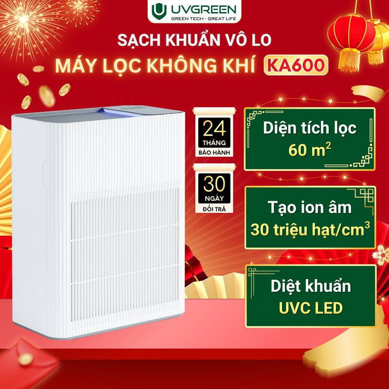  Máy Lọc Không Khí Hút Mùi Ion Âm Lọc Bụi Mịn UVGREEN KA600 – UVC LED Diệt Khuẩn Hiện Đại – Tiết Kiệm Điện – Bảo Hành Chính Hãng 