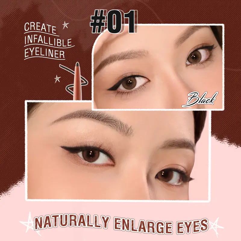 [Official] PINKFLASH#InfallibleLine Hyperfine Smooth Gel Eyeliner High Pigmented Multiple Colors Smudge-proof Breakup-proof Waterproof Long-lasting 3