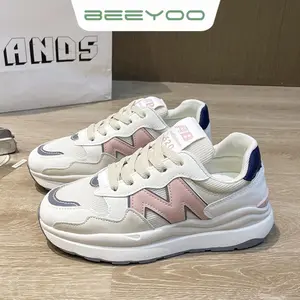 Beeyoo Sepatu Casual Sport Wanita Olahraga Outdoor Fashion Wanita Sneakers Kets Shoes Pink WR702 Karet
