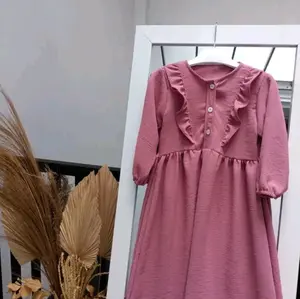 Gamis anak perempuan/Gamis anak shabila usia 1-12 tahun Baju Muslim Crinkle