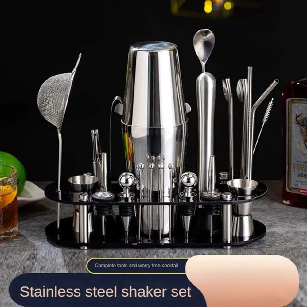 Shaloly Bartender Set Cocktail Boston Shaker Stainless Steel 28 PCS - SH-23