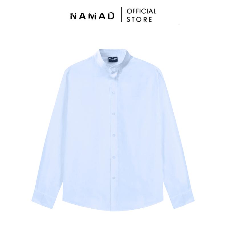 Độc quyền [NAMAD x Tư đẹp chai thích live‍️‍️] Áo sơ mi trơn dài tay Namad cổ tàu chất liệu Oxford dầy dặn, lên form đẹp thấm hút mồ hôi NM01   Menswear aotrang  nam sominam  dep 1