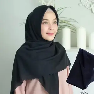 JILBAB BELLA LASERCUT HITAM / HIJAB SEGI EMPAT BELLA LASERCUT / KERUDUNG LASERCUT HARGA MURAH BLACK