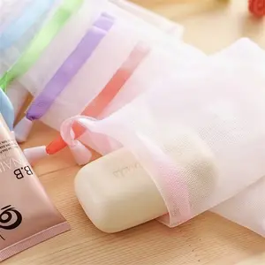 Jaring Pembusa Sabun Dua Lapis Tebal Ultra Halus untuk Sabun Gelembung Cuci Muka dan Mandi Kantong Jaring Serbaguna untuk Kulit Sensitif - Telinga, Alis