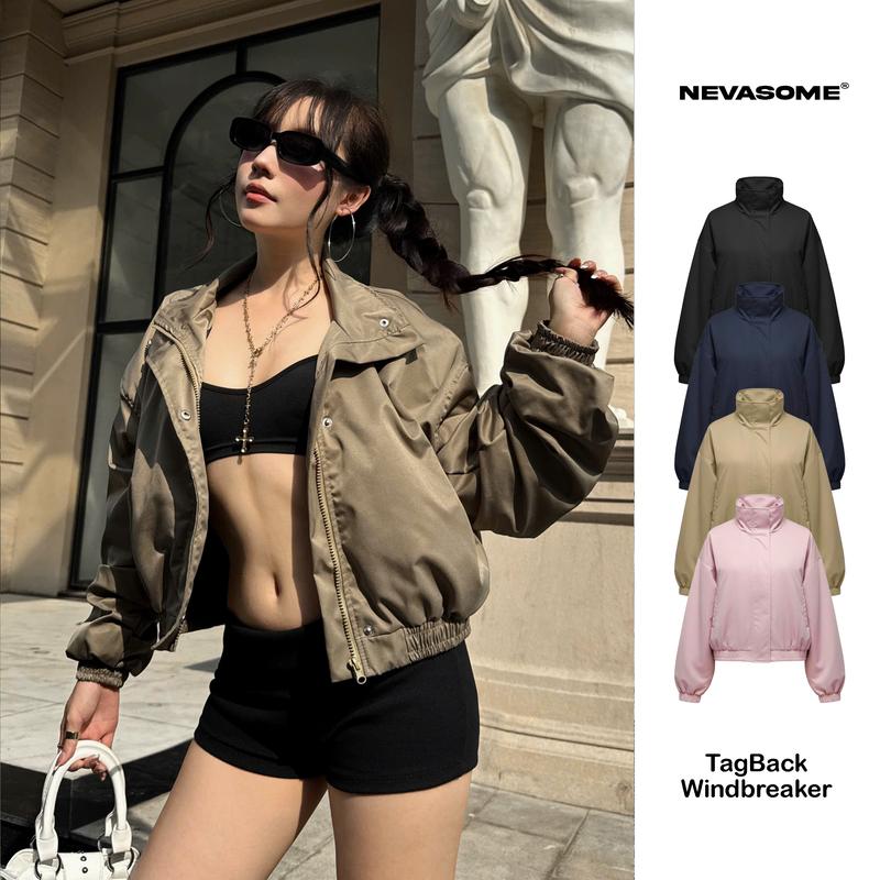 Áo Khoác TagBack Crop Windbreaker Local Brand NEVASOME 4 Màu Vải Gió Dày Dặn Nữ Womenswear