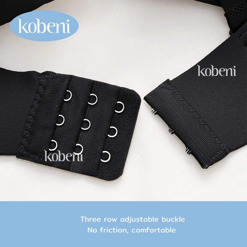 Kobeni Celana Dalam seamless sexy lingerie women's summer gathering without steel ring text bra set black Bh Setelan 5