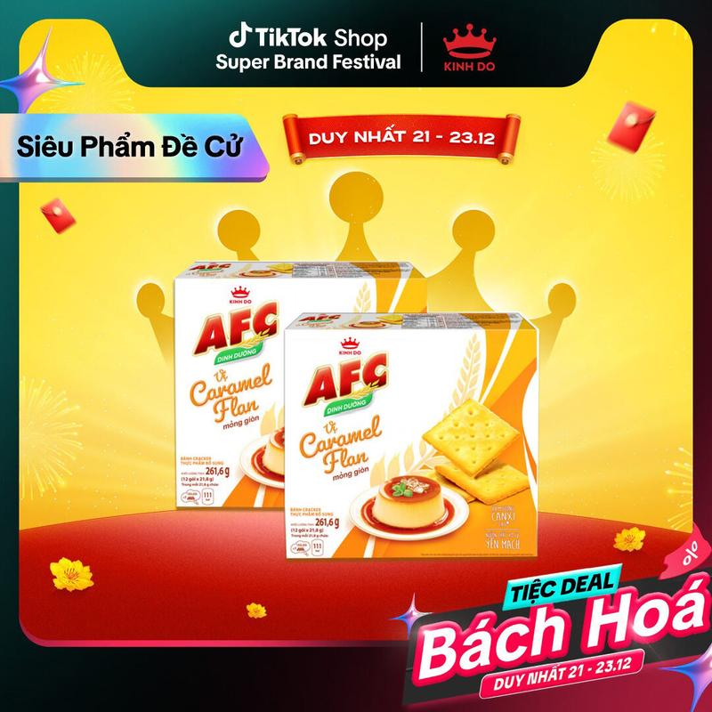  Combo 2 Hộp Bánh Quy Dinh Dưỡng AFC Vị Caramel Flan Hộp 261.6g 