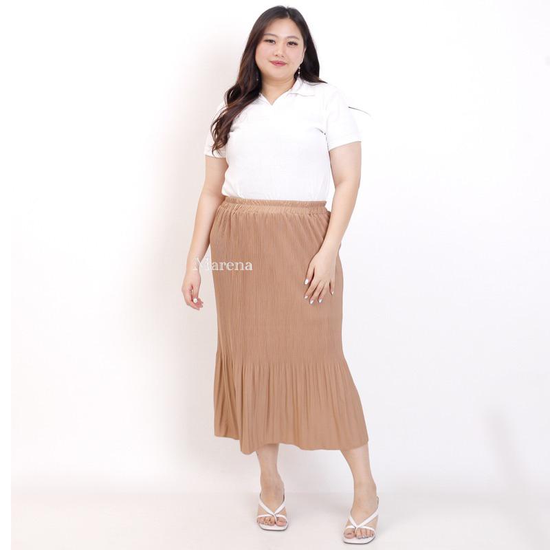 Marena Enzi Rok Plisket 7/8 Jumbo | Rok Midi Jumbo | Pleat Skirt Big Size Premium 2